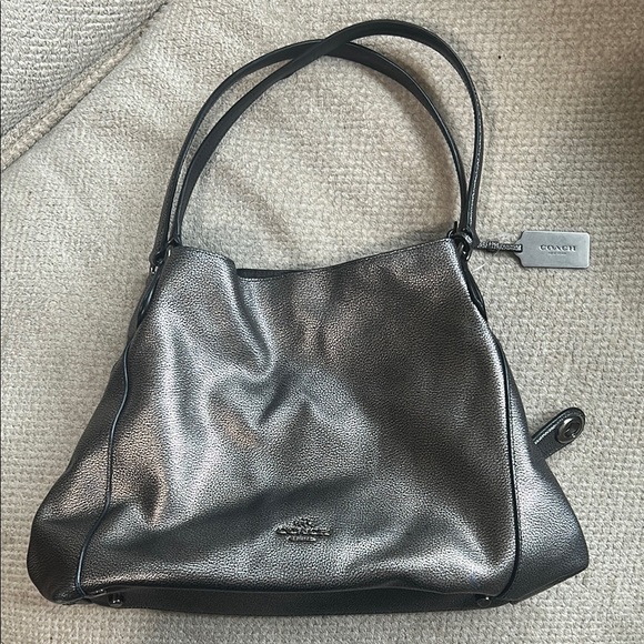 Coach Handbags - Coach Metallic Leather Shoulder Bag & Bag Accessory